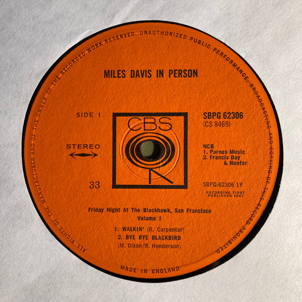 Miles Davis - In Person, Friday Night At The Blackhawk, San Francisco, Volume I (LP Tweedehands)