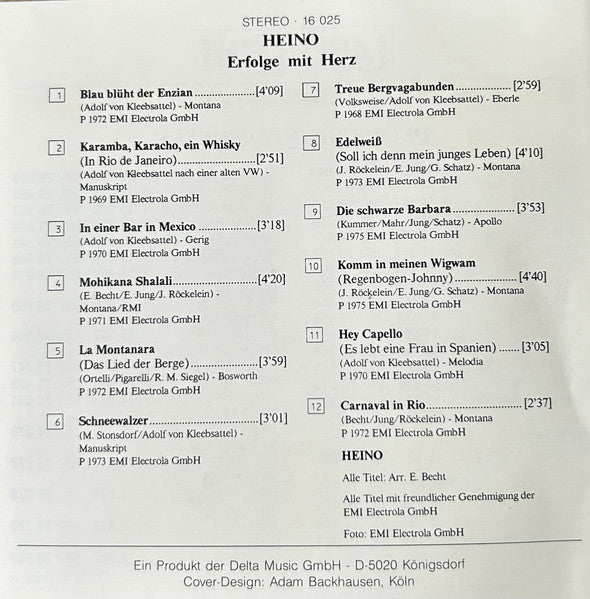 Heino - Erfolge Mit Herz (CD Tweedehands) - Discords.nl