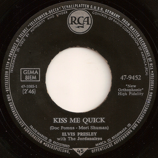 Elvis Presley - Kiss Me Quick (7-inch Tweedehands)