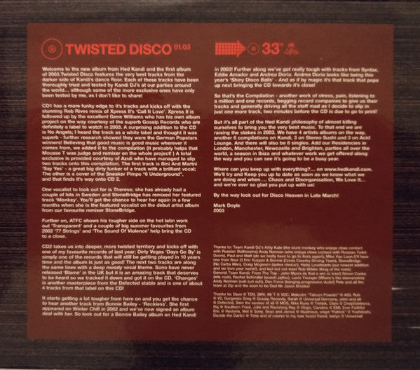 Various - Twisted Disco 01.03 (CD Tweedehands) - Discords.nl