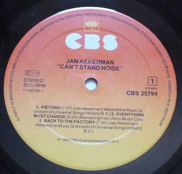 Jan Akkerman - Can't Stand Noise (LP Tweedehands)