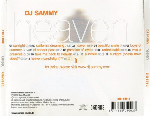 DJ Sammy - Heaven (CD)