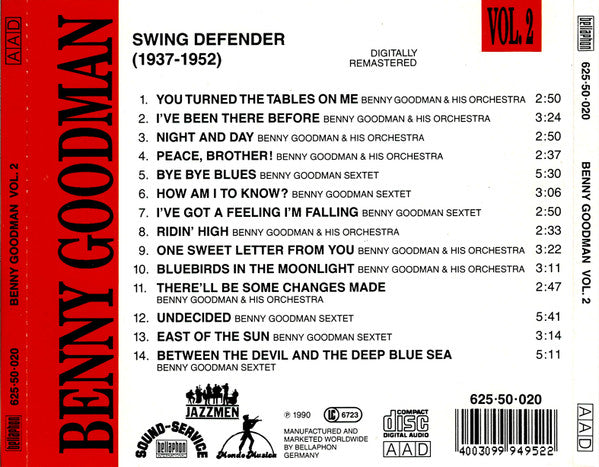 Benny Goodman - Swing Defender 1937-52 (Vol 2) (CD Tweedehands) - Discords.nl