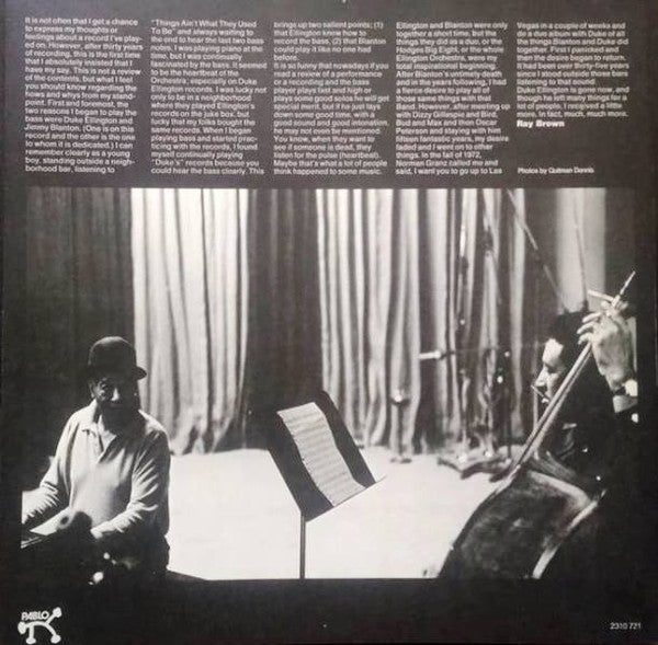 Duke Ellington - Ray Brown - This One's For Blanton (LP Tweedehands)