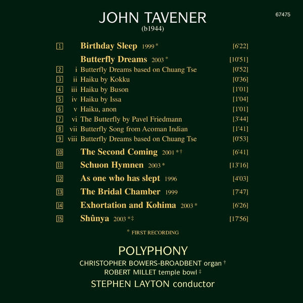 John Tavener / Polyphony, Stephen Layton - Schuon Hymnen - The Second Coming - Exhortation And Kohima - Shûnya And Other Choral Works (CD Tweedehands)