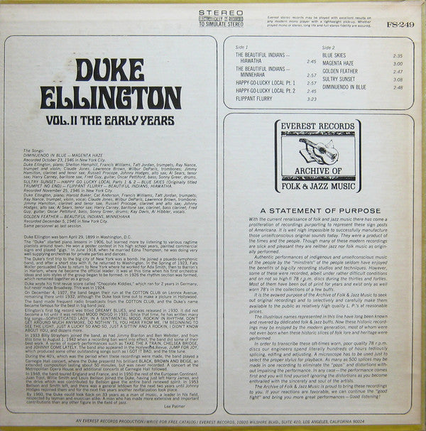 Duke Ellington - Vol. II. The Early Years (LP Tweedehands) - Discords.nl