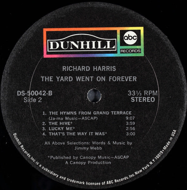 Richard Harris - The Yard Went On Forever... (LP Tweedehands) - Discords.nl