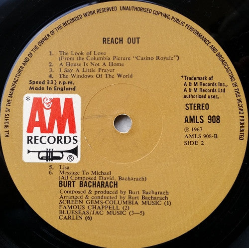 Burt Bacharach - Reach Out (LP Tweedehands)