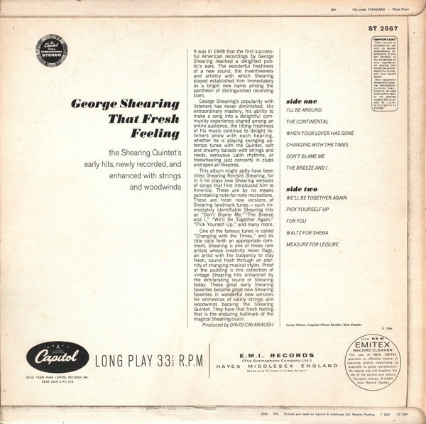 George Shearing Quintet, The - That Fresh Feeling! (LP Tweedehands) - Discords.nl