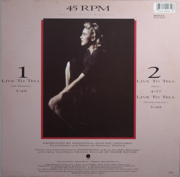 Madonna - Live To Tell (LP Tweedehands)