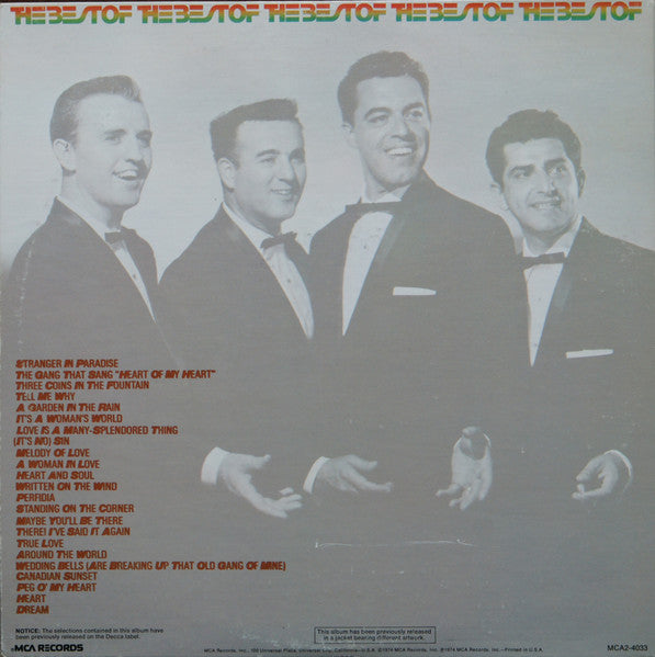 Four Aces, The - The Best Of The Four Aces (LP Tweedehands)