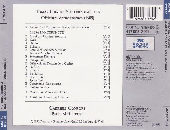 Tomás Luis de Victoria - Gabrieli Consort • Paul McCreesh - Requiem: Officium Defunctorum • 1605 (CD Tweedehands)