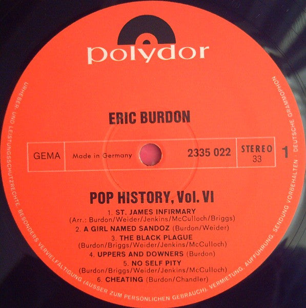 Eric Burdon & The Animals - Pop History Vol 6 (LP Tweedehands)