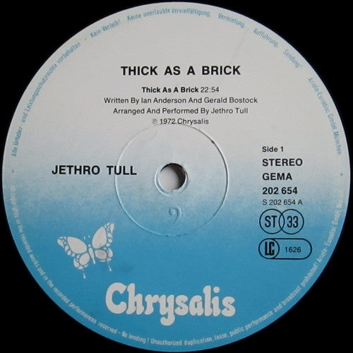 Jethro Tull - Thick As A Brick (LP Tweedehands)