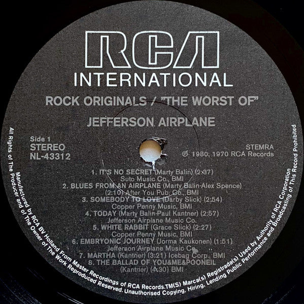 Jefferson Airplane - The Worst Of Jefferson Airplane (LP Tweedehands)