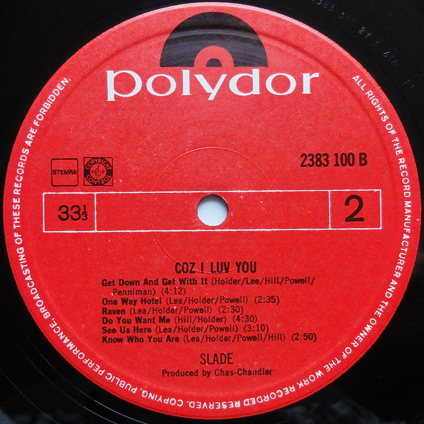 Slade - Coz I Luv You (LP Tweedehands) - Discords.nl