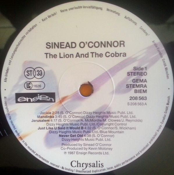 Sinéad O'Connor - The Lion And The Cobra (LP Tweedehands)
