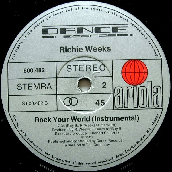 Weeks & Co. - Rock Your World (Joho, Joho) (12" Tweedehands) - Discords.nl