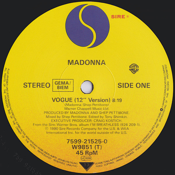 Madonna - Vogue (12" Version) (12" Tweedehands) - Discords.nl