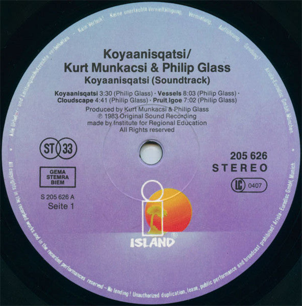 Philip Glass - Koyaanisqatsi (Original Soundtrack Album From The Film) (LP Tweedehands)