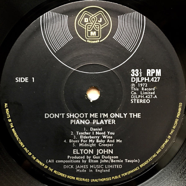 Elton John - Don't Shoot Me I'm Only The Piano Player (LP Tweedehands)