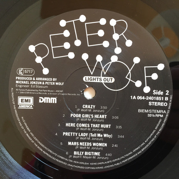 Peter Wolf - Lights Out (LP Tweedehands)