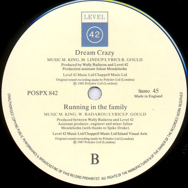 Level 42 - Running In The Family (Extended Version) / World Machine (Shep Pettibone Mix) (LP Tweedehands) - Discords.nl