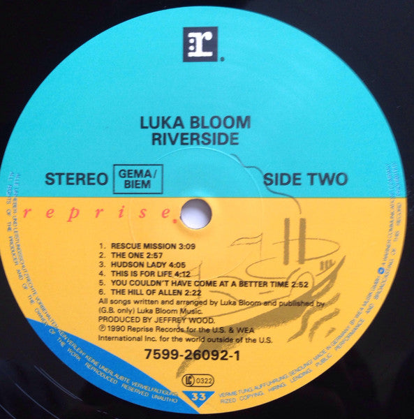 Luka Bloom - Riverside (LP Tweedehands)