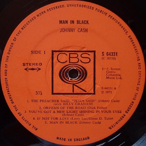 Johnny Cash - Man In Black (LP Tweedehands)