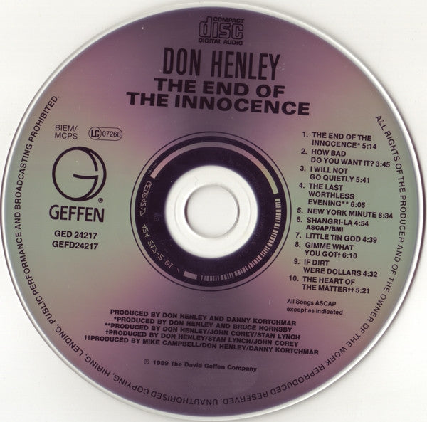 Don Henley - The End Of The Innocence (CD Tweedehands) - Discords.nl