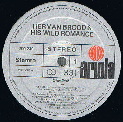 Herman Brood & His Wild Romance - Cha Cha (LP Tweedehands)