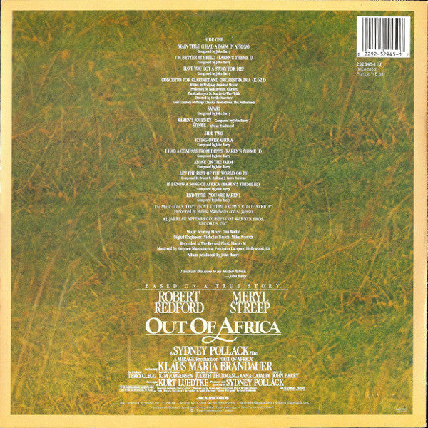 John Barry - Out Of Africa (Music From The Motion Picture Soundtrack) (LP Tweedehands)