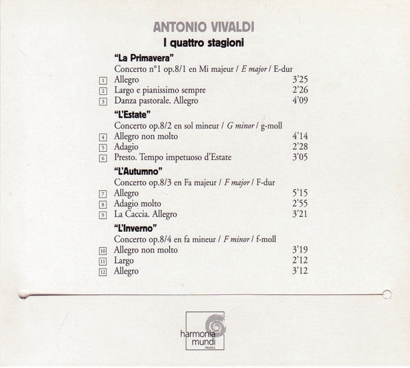 Antonio Vivaldi, Concerto Amsterdam, Jaap Schröder - I Quattro Stagioni (CD Tweedehands) - Discords.nl