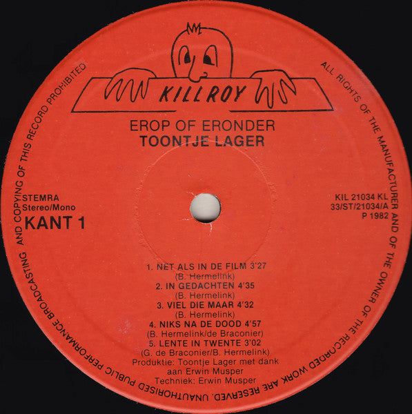 Toontje Lager - Er Op Of Er Onder (LP Tweedehands) - Discords.nl