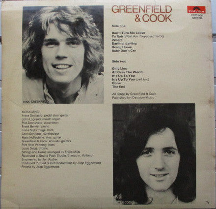 Greenfield & Cook - Greenfield & Cook (LP Tweedehands)