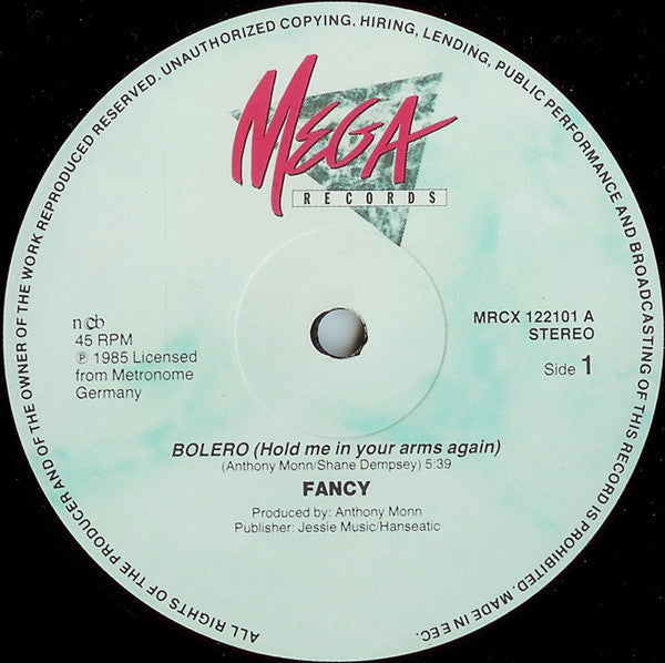 Fancy - Bolero (Hold Me In Your Arms Again) (12" Tweedehands)