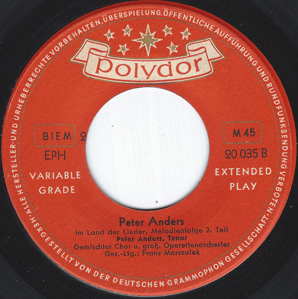Peter Anders (2) - Peter Anders Im Land Der Lieder (7-inch Tweedehands)