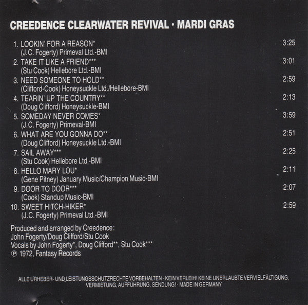 Creedence Clearwater Revival - Mardi Gras (CD)