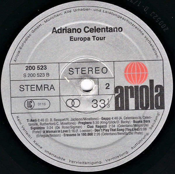 Adriano Celentano - Europa Tour (LP Tweedehands)