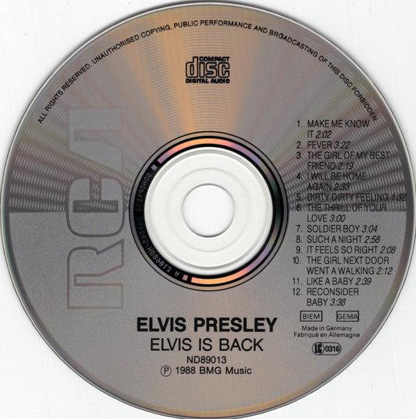 Elvis Presley - Elvis Is Back! (CD)