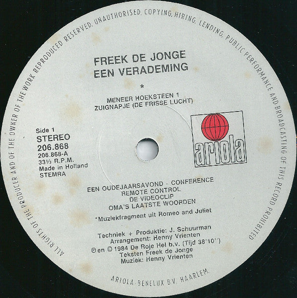 Freek de Jonge - Een Verademing (LP Tweedehands)