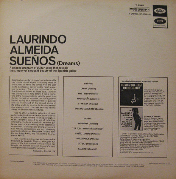 Laurindo Almeida - Sueños (Dreams) (LP Tweedehands) - Discords.nl