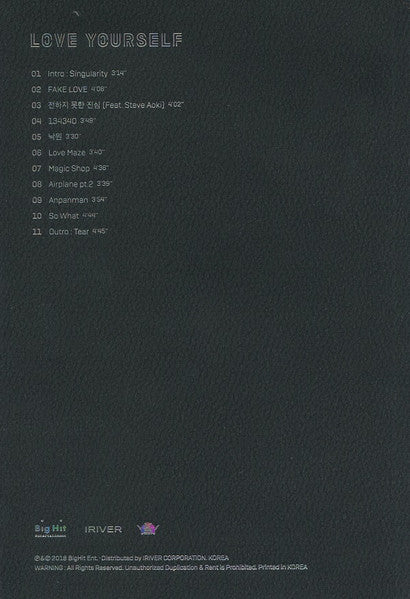 BTS - Love Yourself 轉 'Tear' (CD Tweedehands)
