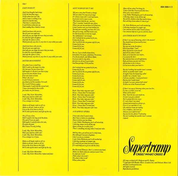 Supertramp - Crisis? What Crisis? (LP Tweedehands) - Discords.nl