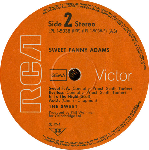 Sweet, The - Sweet Fanny Adams (LP Tweedehands)