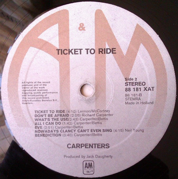 Carpenters - Ticket To Ride (LP Tweedehands)