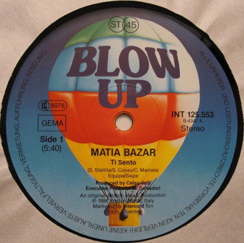 Matia Bazar - Ti Sento (12" Tweedehands) - Discords.nl