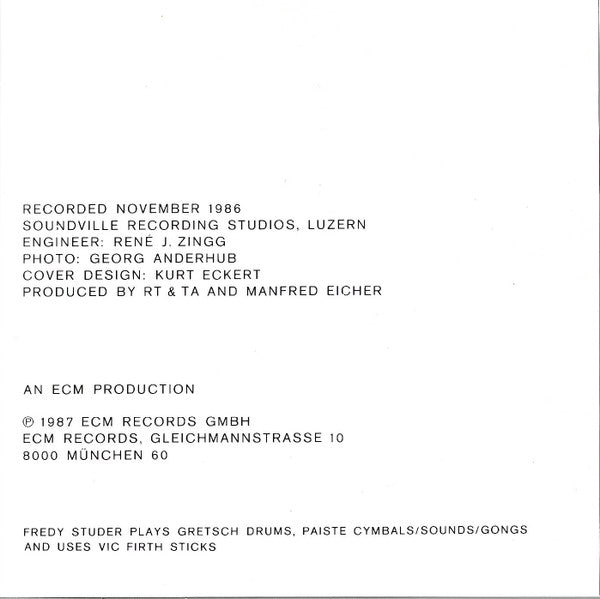 Red Twist & Tuned Arrow : Christy Doran / Fredy Studer / Stephan Wittwer - Red Twist & Tuned Arrow (CD)