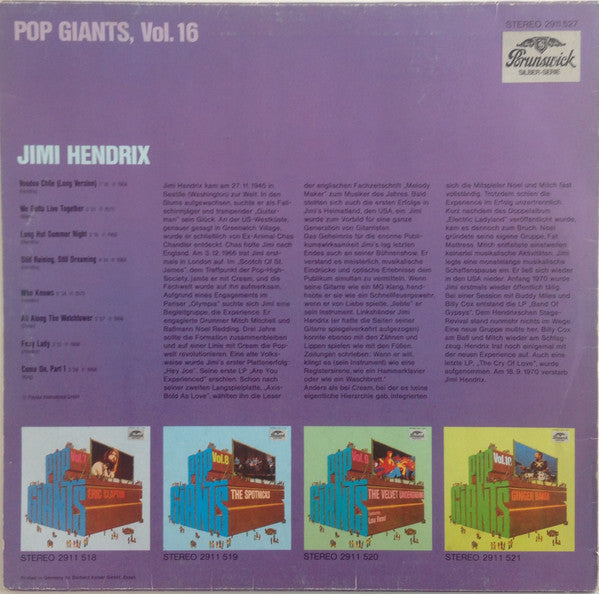 Jimi Hendrix - Pop Giants, Vol. 16 (LP Tweedehands)