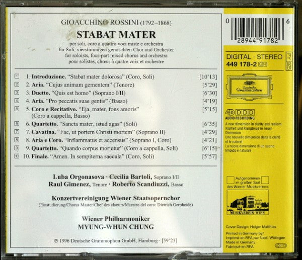 Gioacchino Rossini / Myung-Whun Chung / Wiener Philharmoniker - Stabat Mater (CD Tweedehands)